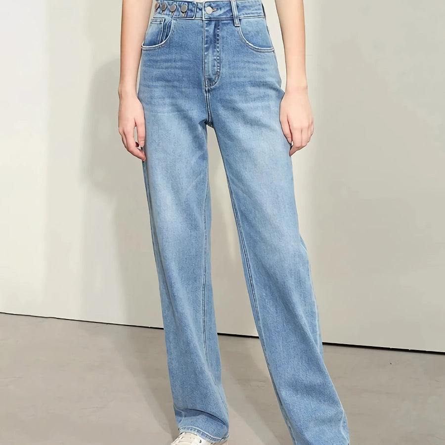 Minimalist Women's Retro Straight Denim Pants