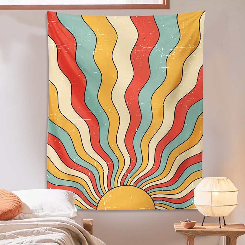 Retro Sunshine Tapestry - 70s Bohemian Wall Art