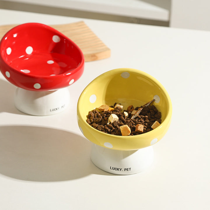 Cute Mushroom Shaped Ceramic Pet Bowl