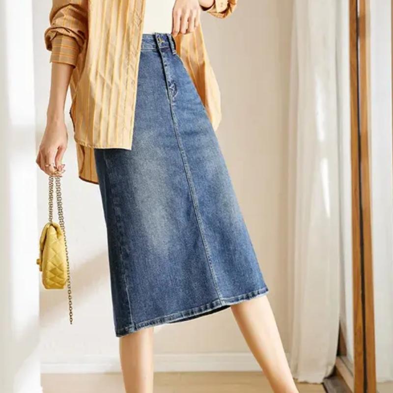 Korean Style Split Denim Skirt