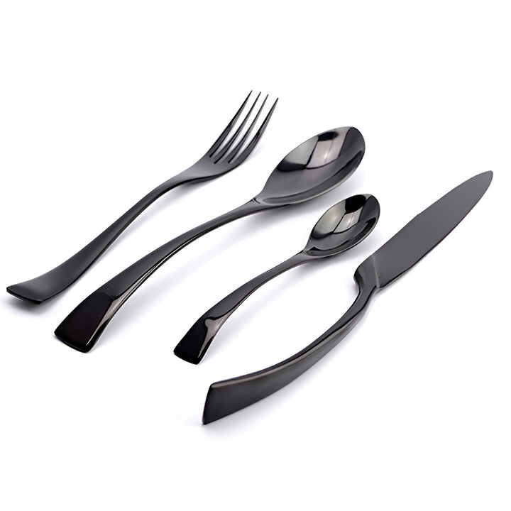 Classical Black Rose Cutlery Set