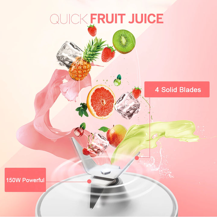 Portable USB Rechargeable Mini Juicer Blender for Smoothies and Milkshakes