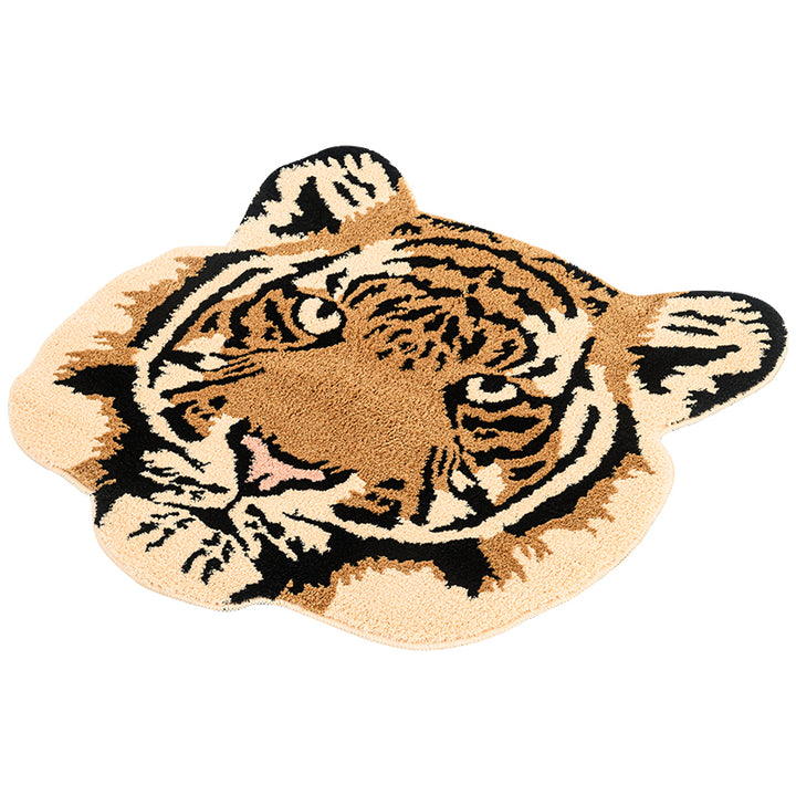 Tiger Head Tufted Rug for Living Room and Kids Bedroom