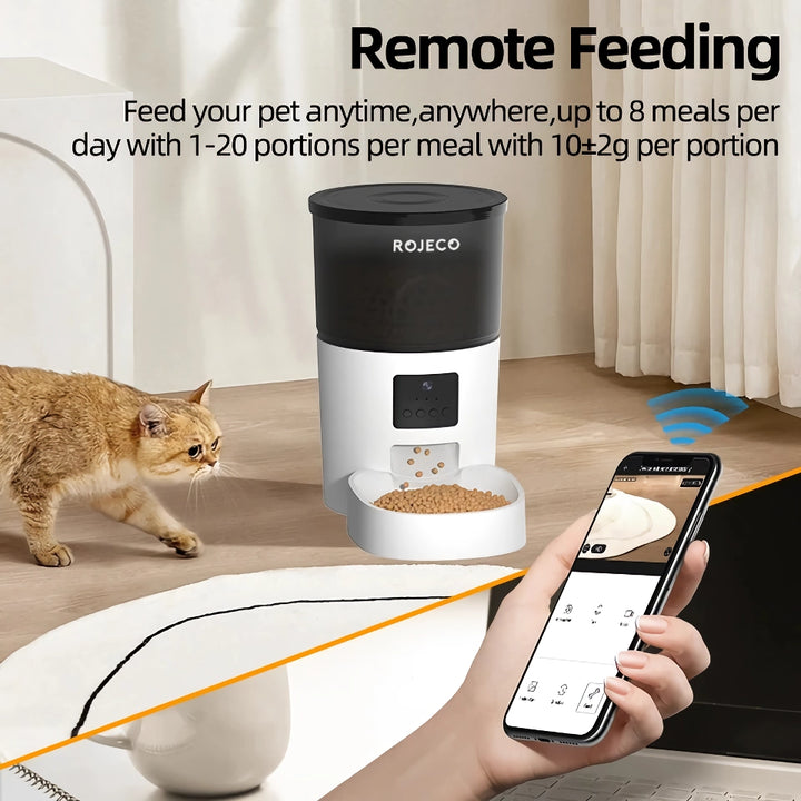 3L Smart Automatic Pet Feeder with Camera and Stainless Steel Bowl