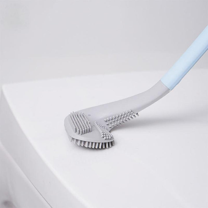 Non-Slip Bendable Long Handle Silicone Toilet Brush