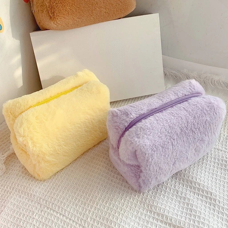 Soft Plush Makeup Bag for Women