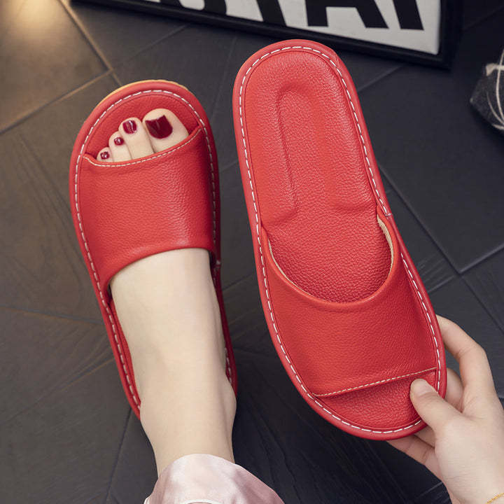 Leather Slippers Home Summer Unisex Household