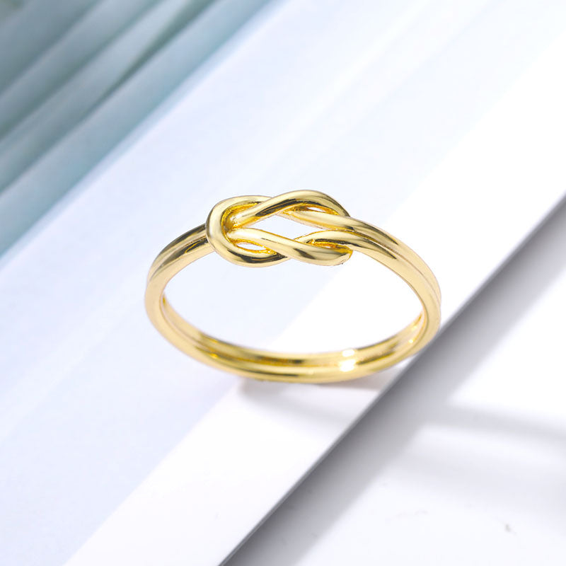 Stainless Steel Gold Twist Ring