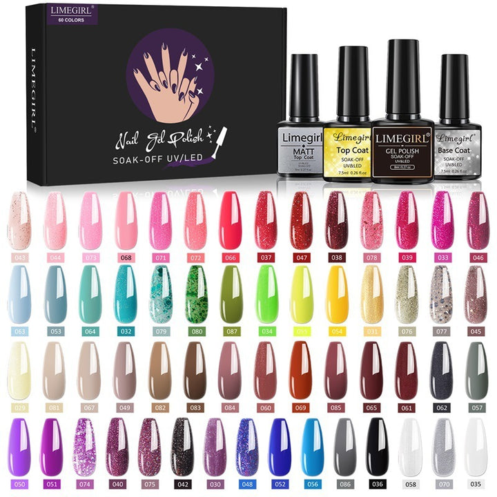 60 Colors Nail Art Functional Adhesive Set Removable