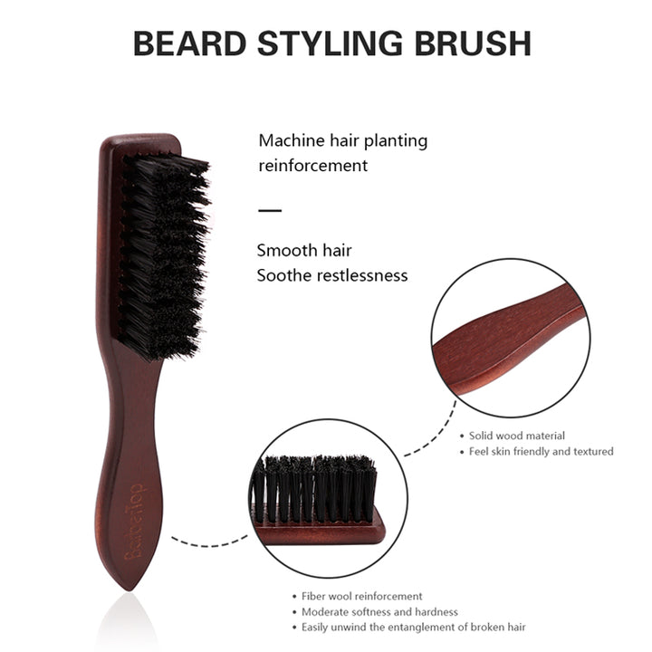 Wooden Handle Beard Brush