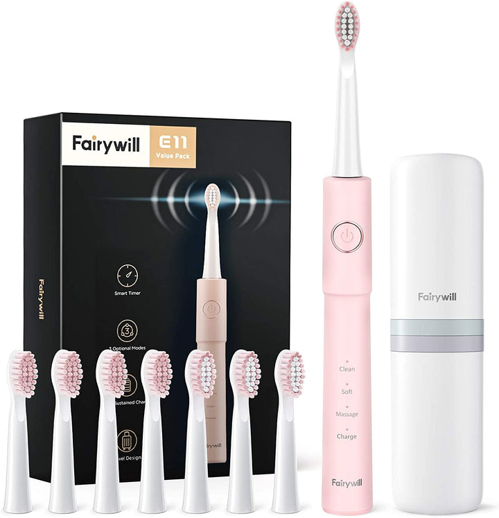 Powerful Sonic Electric Toothbrush with USB Charging and 8 Replacement Heads