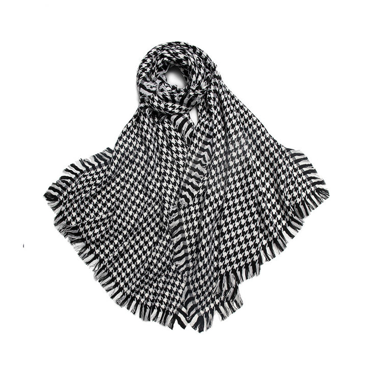 Women's Plaid Wool Shawl