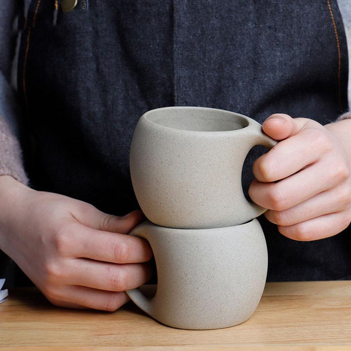 Japanese-Inspired Stoneware Ceramic Coffee Mug with Tray