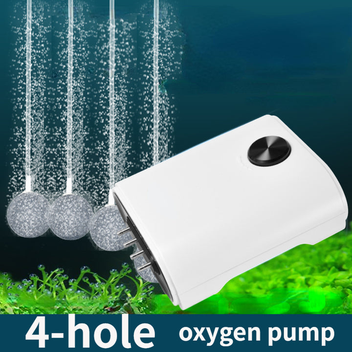 Silent Adjustable Aquarium Air Pump with 4 Outlets