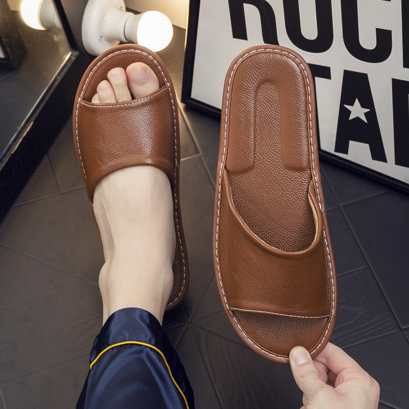 Leather Slippers Home Summer Unisex Household