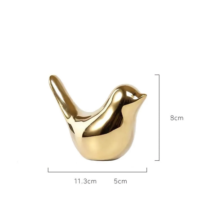 Nordic Golden Ceramic Bird Decoration for Modern Home Decor