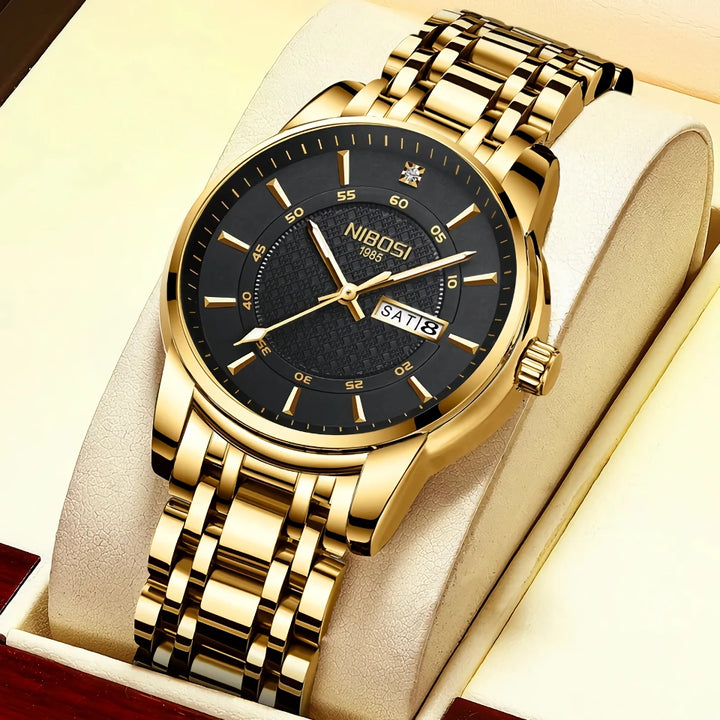 Luxury Gold Waterproof Men's Sports Watch - Business Quartz Wristwatch