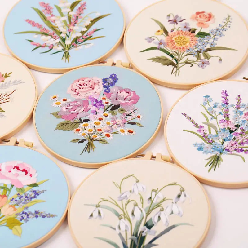 DIY Floral Embroidery Kit for Beginners