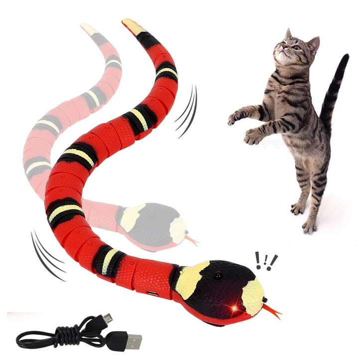 USB Rechargeable Smart Sensing Snake Toy for Cats & Dogs