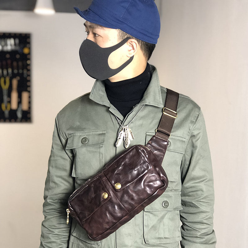 Retro Personality Single Shoulder Crossbody Men's Chest Bag