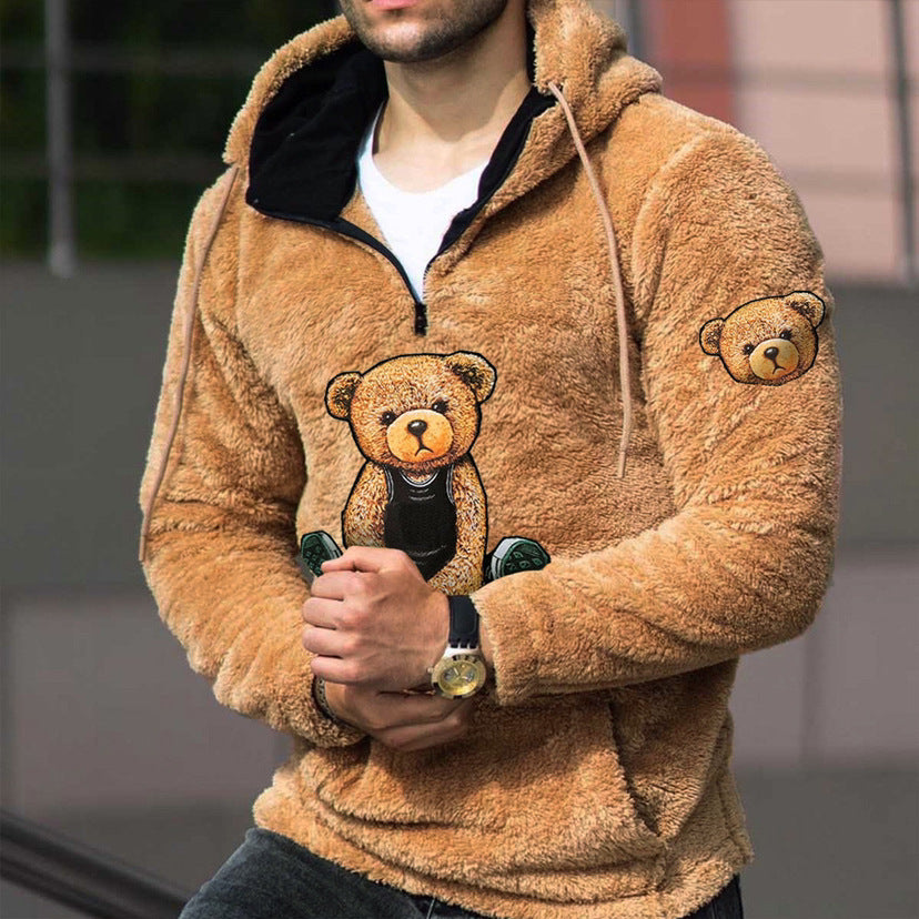 Men's Hoodie Loose Casual Zipper Hooded Sweater