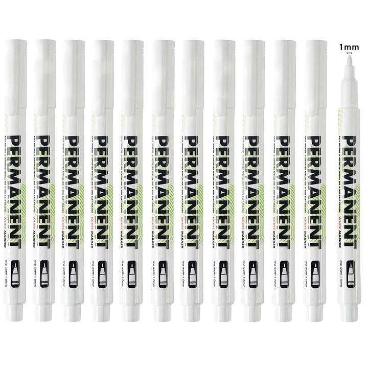 12 Pcs Waterproof Permanent Marker Pens - Perfect for Graffiti & Art Projects