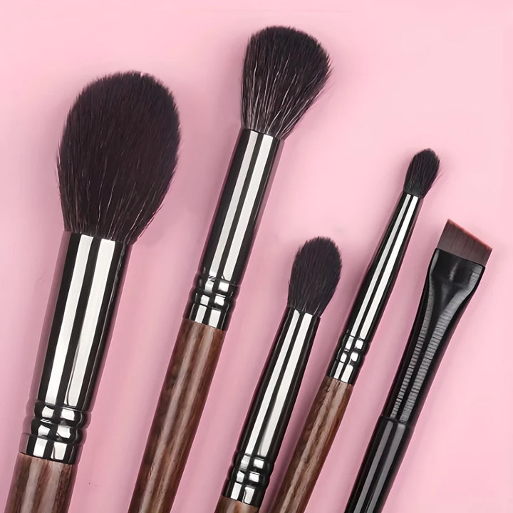 5-Piece Goat Hair Makeup Brush Set