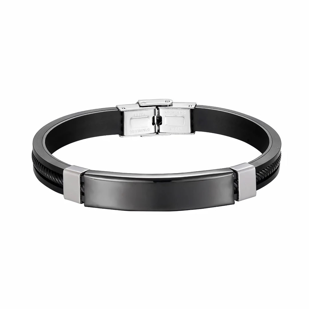 Trendy Stainless Steel and Silicone Bracelet for Men and Women