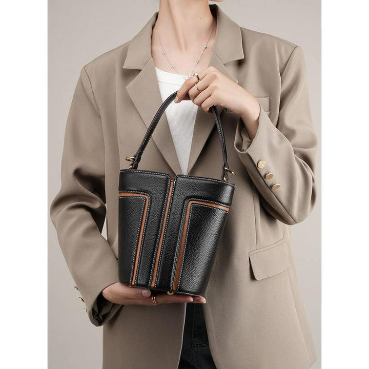 Luxury Leather Bucket Shoulder Bag