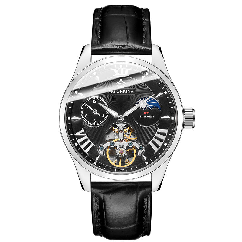 Men's Fashion Simple Leisure Tourbillon Automatic Mechanical Watch