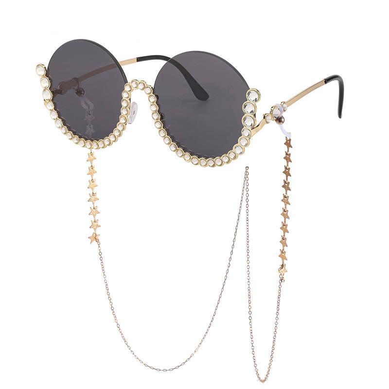 Rhinestone Round Diamond Sunglasses