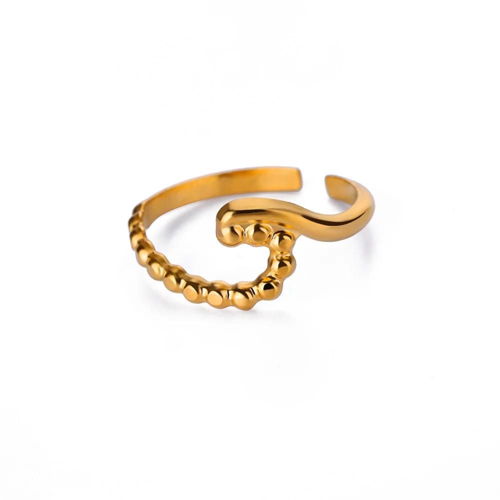 Gold Wave Ring for Women