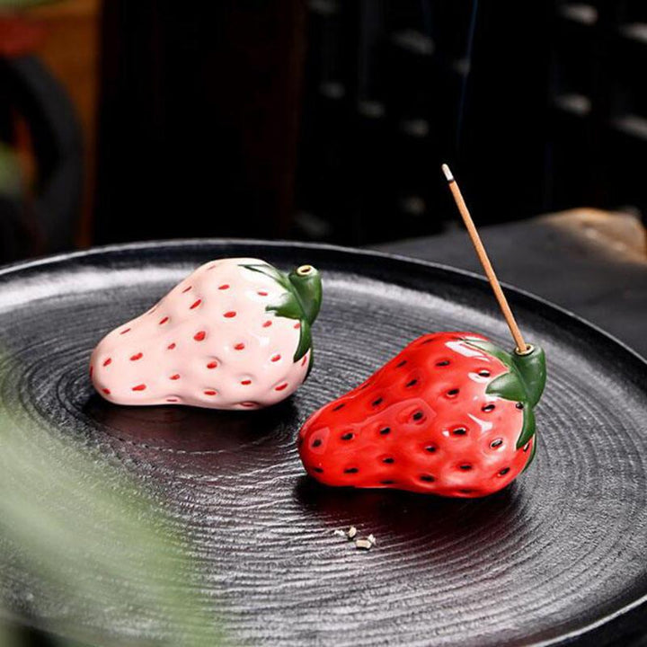 Porcelain Strawberry Incense Holder