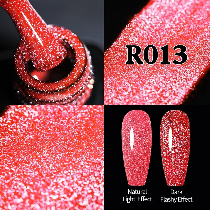 Glitter Reflective Gel Nail Polish Christmas Red  UV