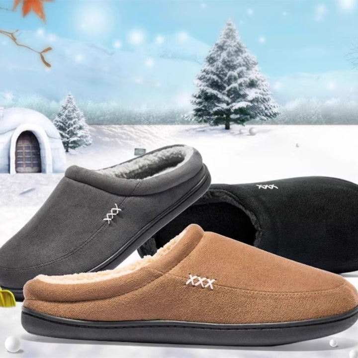 Men's Large Size Indoor Cotton Slippers Warm, Non-slip And Breathable