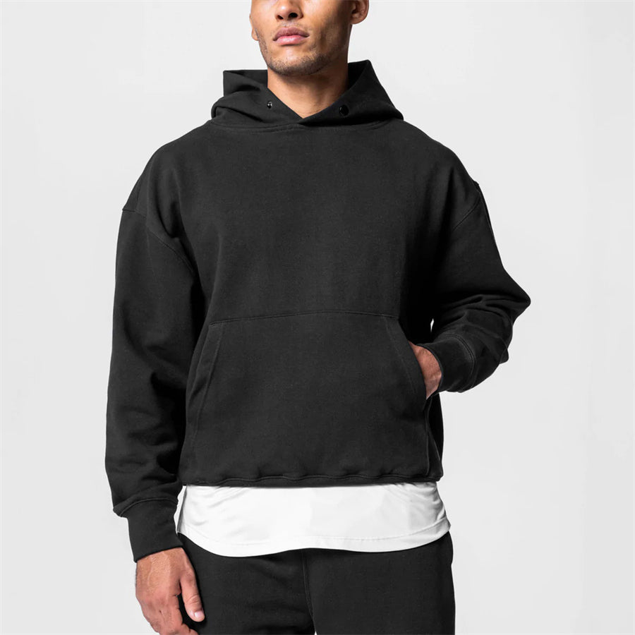 Trendy Men’s Loose Hoodie for Running and Outdoor Sports