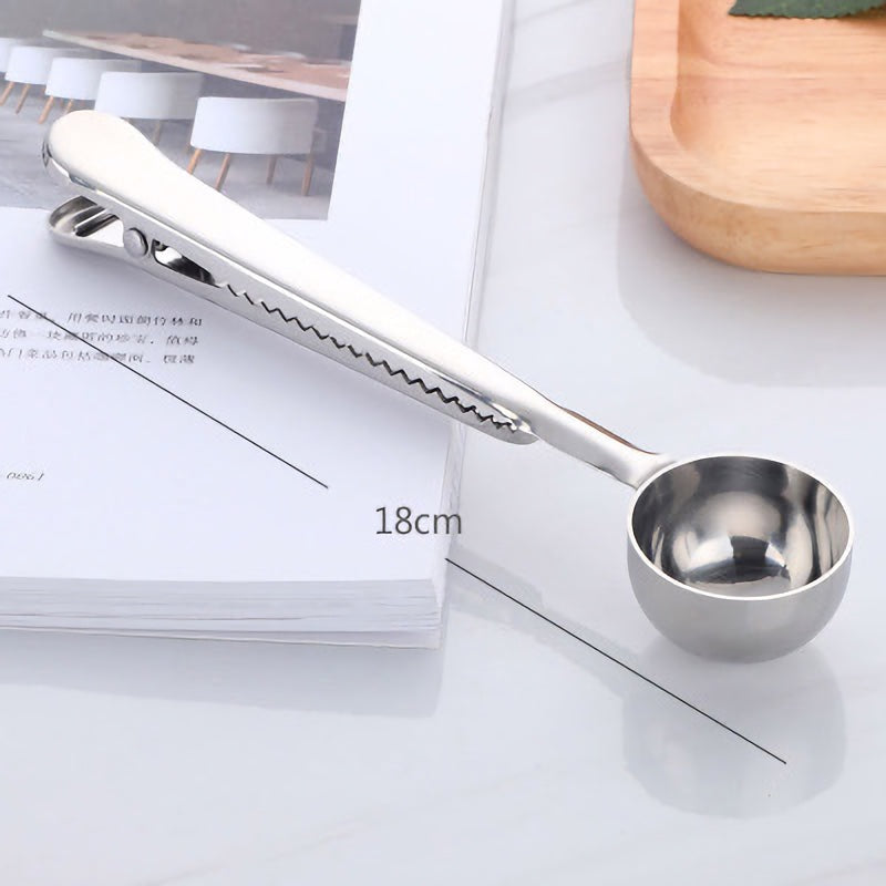 Stainless Steel Coffee Scoop with Clip