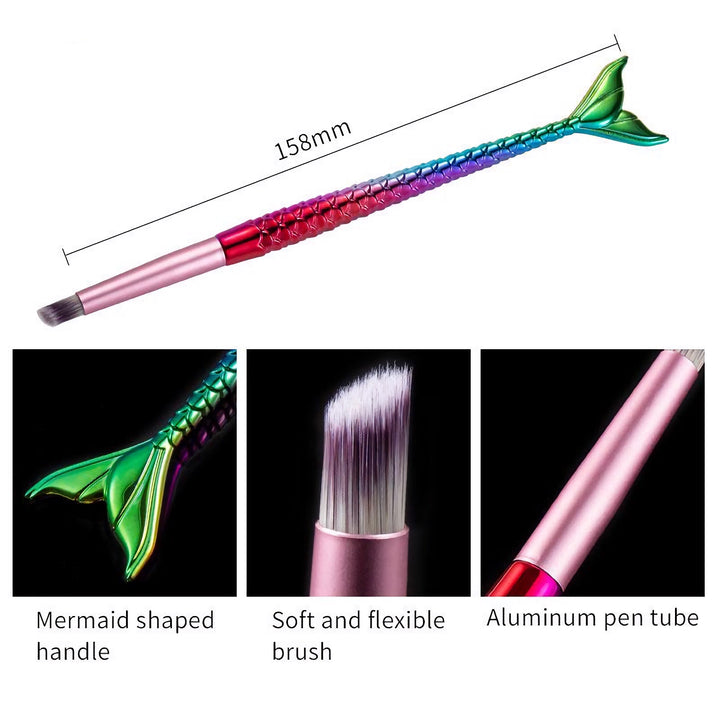 Gradient Mermaid Handle Nail Art Brush Set