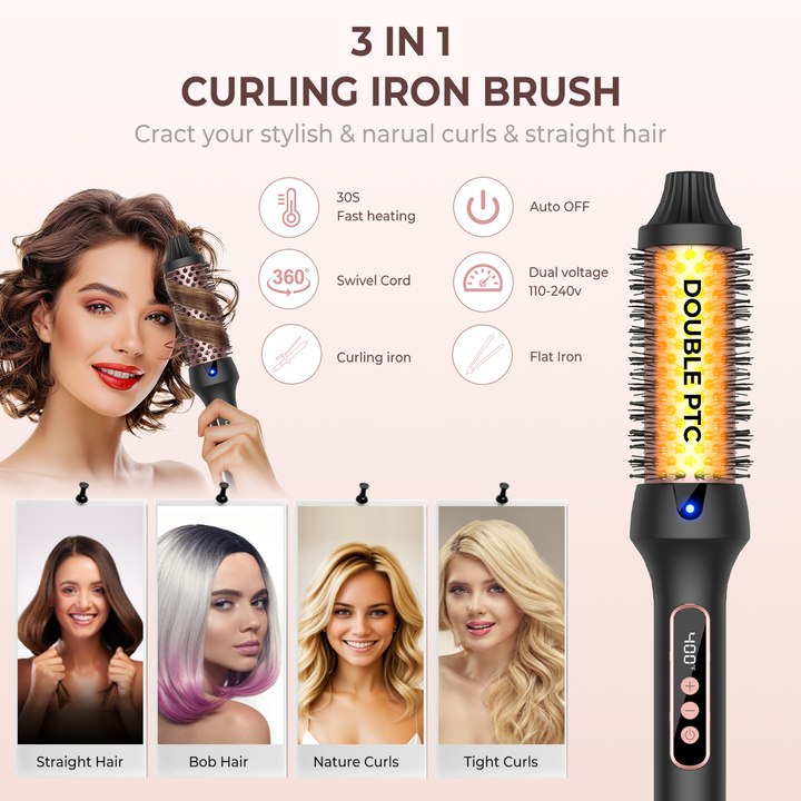 Heated Curling Iron Brush