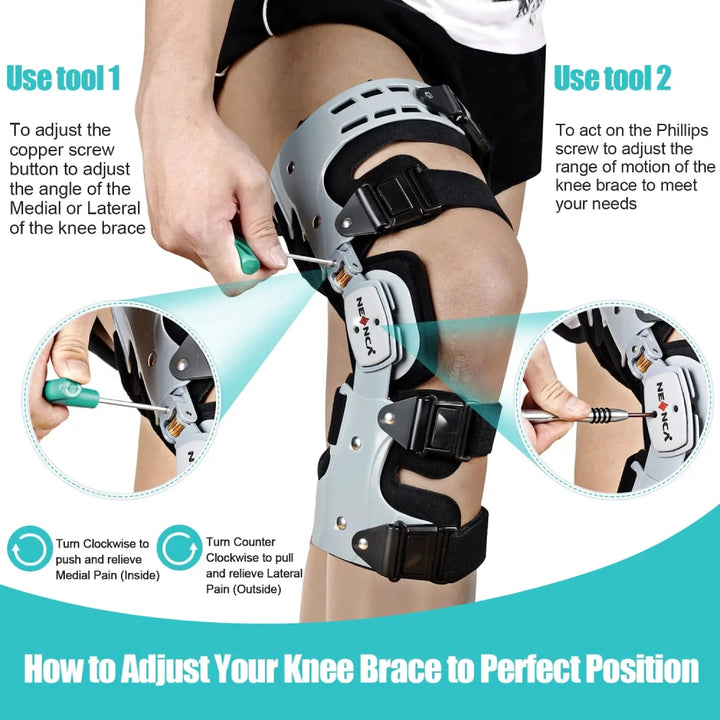 Adjustable ROM Knee Brace Hinged Stabilizer