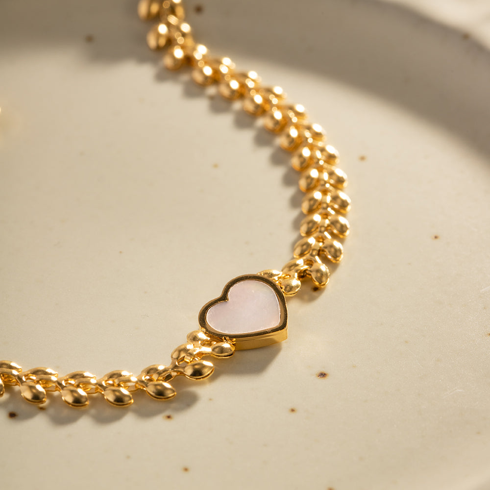 Romantic Heart Pendant Bracelet
