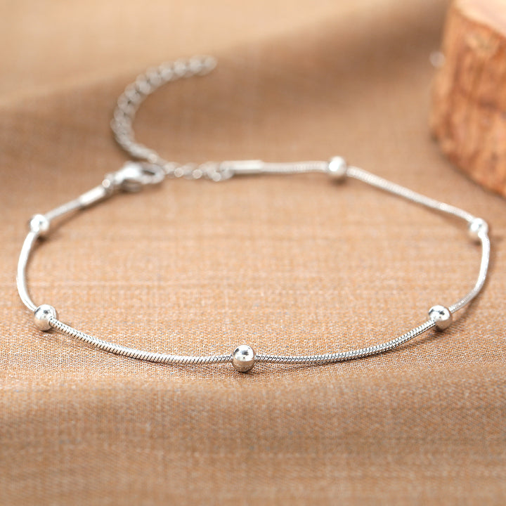 Stainless Steel Snake Bead Chain Anklet