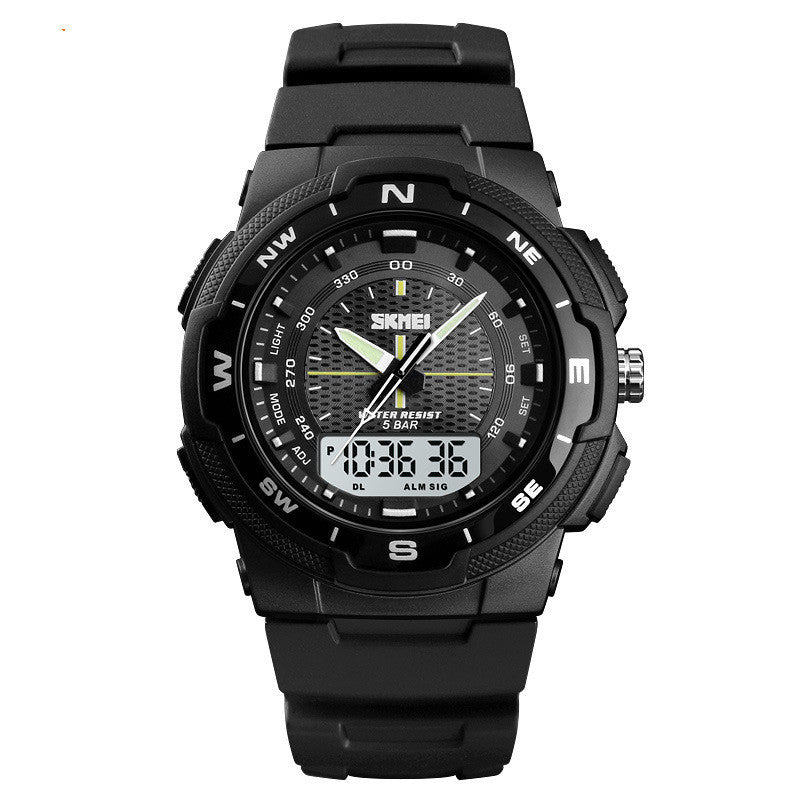 Men's Electronic Double Display Rubber Watch