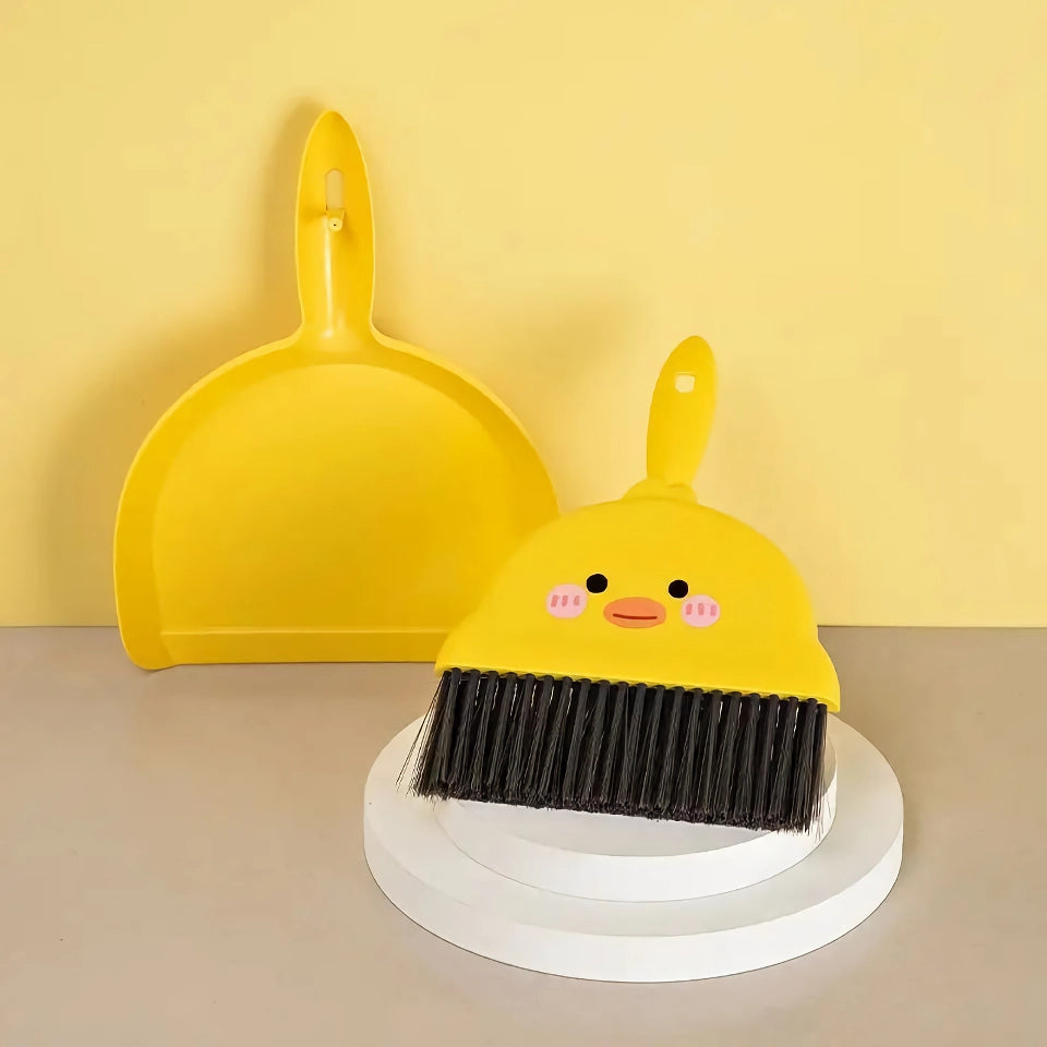 Compact Table Broom and Dustpan Set for Kids