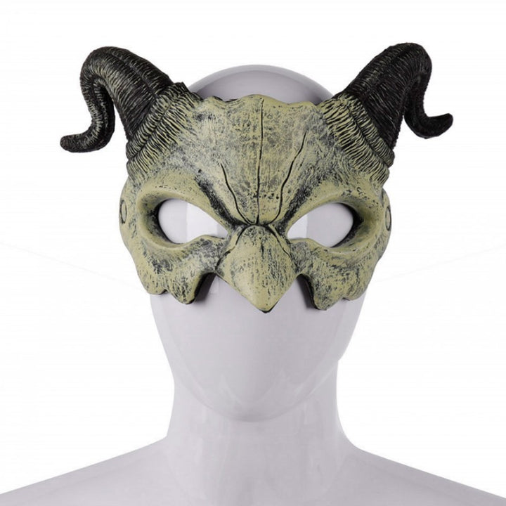 Halloween Mask Male Horn Evil Face Ghost Head