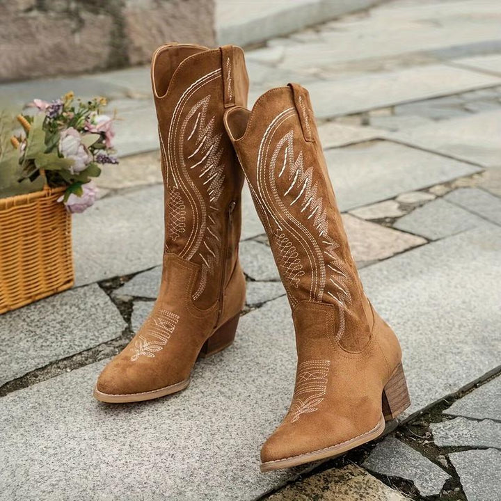 Elegant Women's Embroidery Cowboy Boot