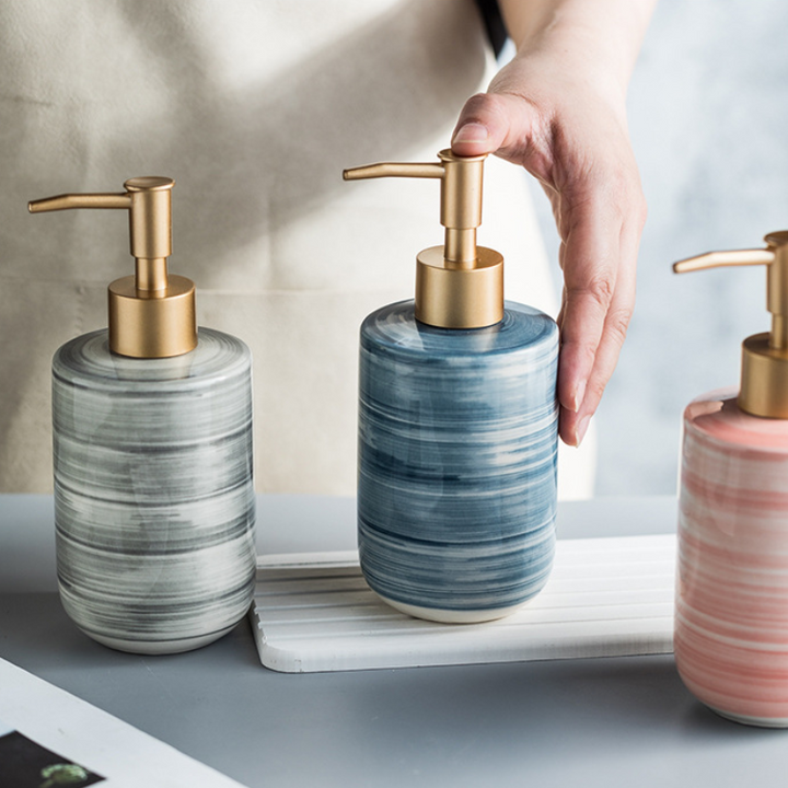 Luxury Nordic-Style Ceramic Soap Dispenser Set