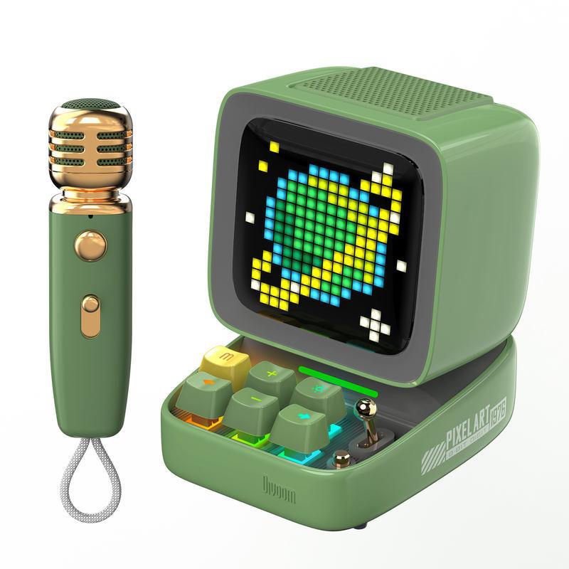 Ditoo-Mic Bluetooth Speaker with Karaoke Microphone and Pixel Art Display