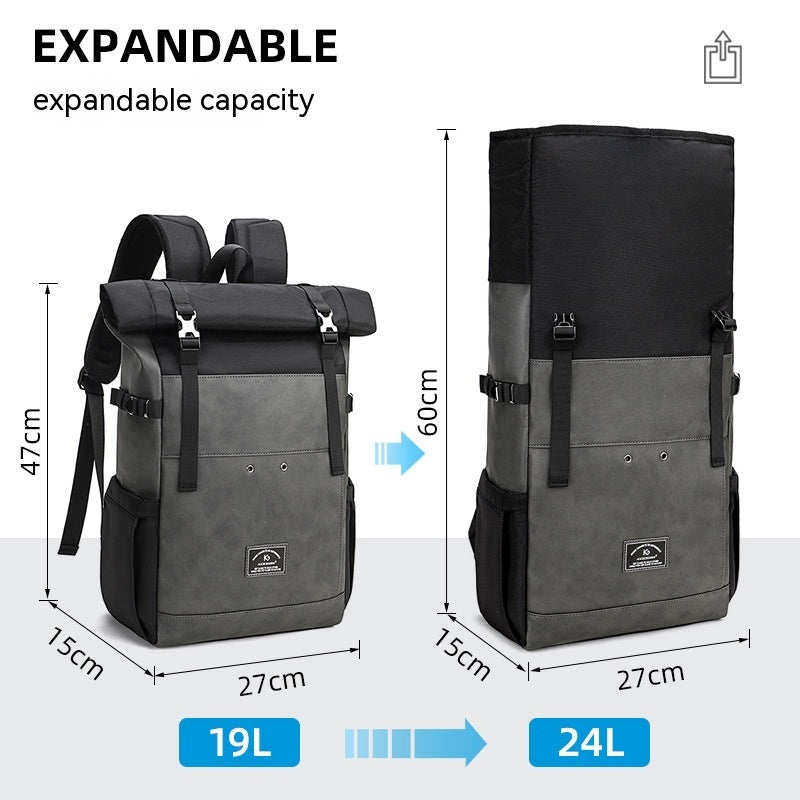 Large Capacity Men's And Women's Roll-up Backpack