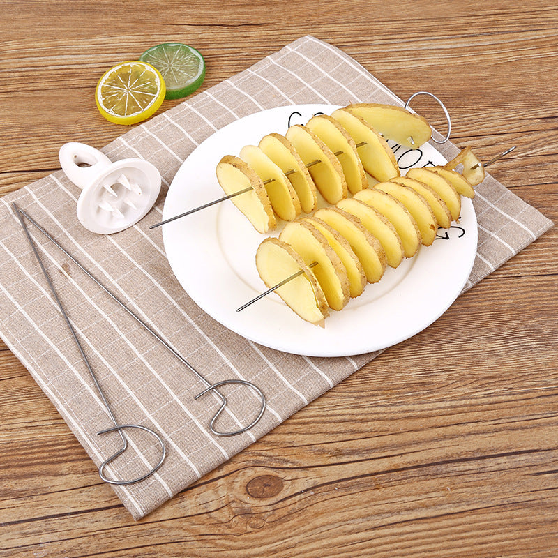 Portable Potato Spiral Cutter and BBQ Skewers